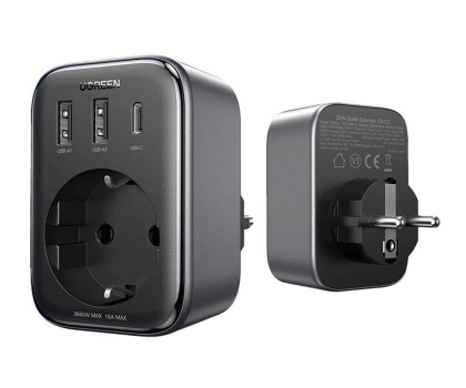 Ładowarka i akumulator UGREEN Ładowarka sieciowa z gniazdem AC 2x USB USB-C CD314 30W